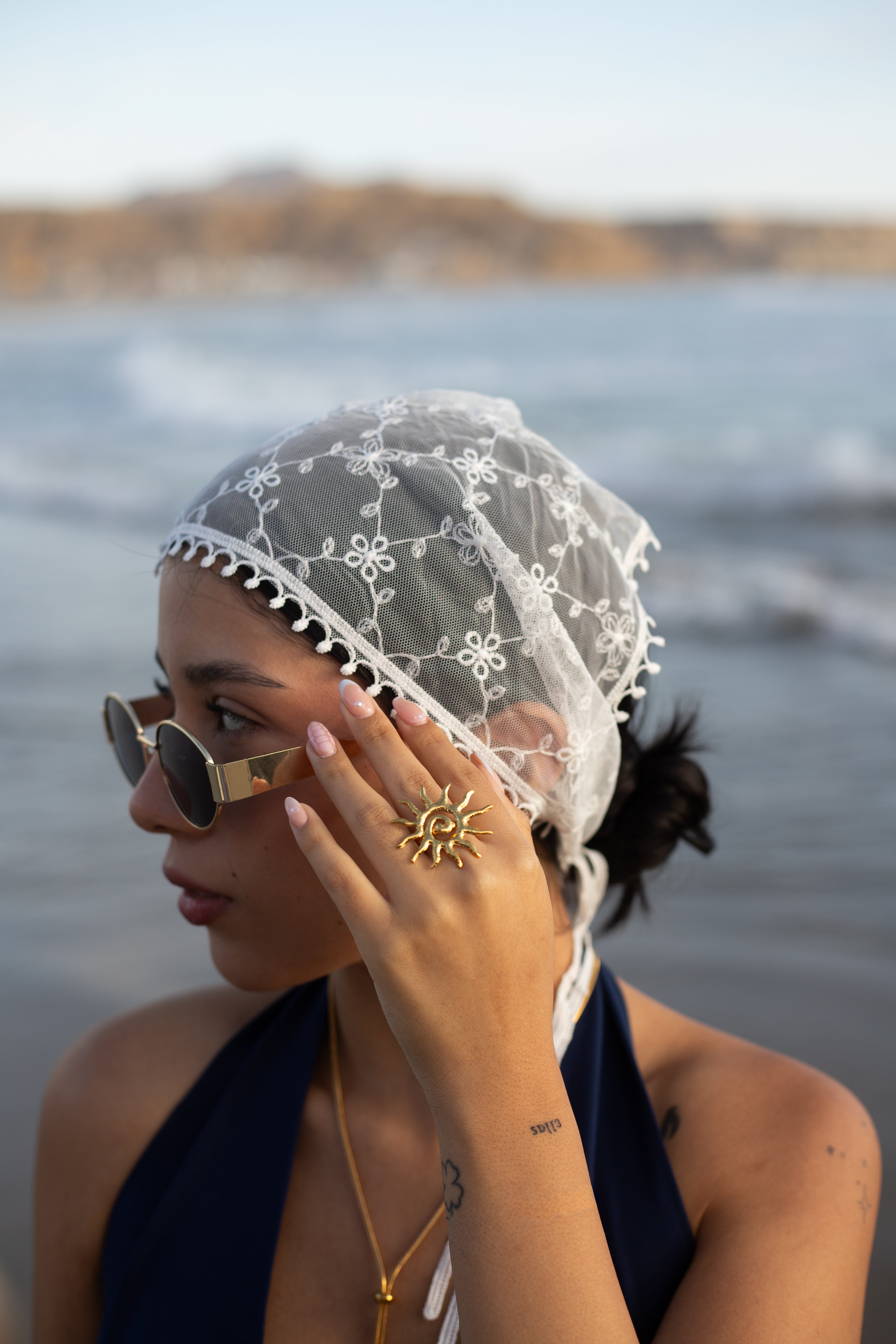 Bandana de encaje Flores Vintage